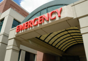 emergency room sign outside hospital